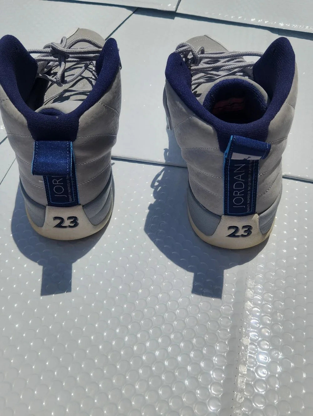 Nike Air Jordan 12 Retro Grey University Blue 130690-007 Men Size 12